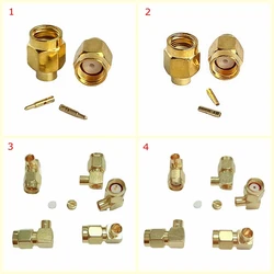 10pcs/lot SMA Male RF Connector RP-SMA Male Jack Plug 90 Degree Right Angle Center Solder Semi-Rigid for RG402 Brass Gold Plated