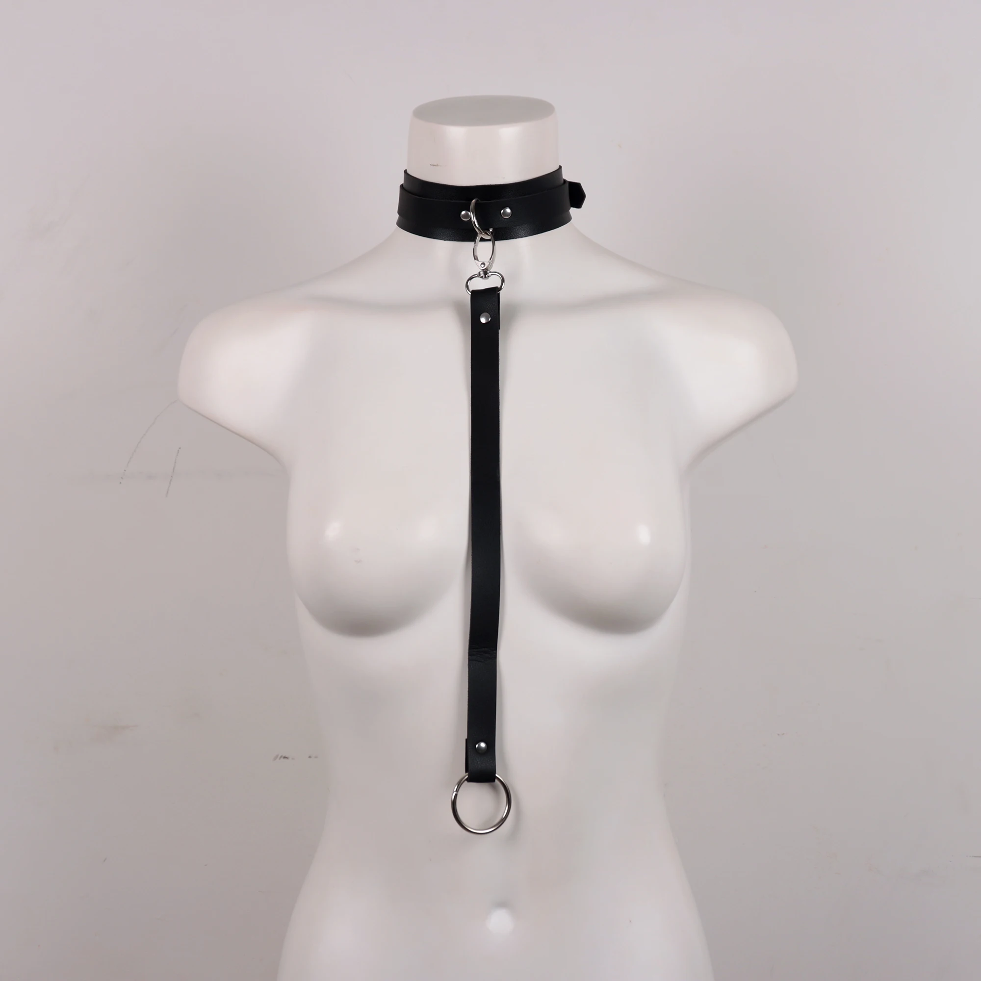 Exotic Accessories of Bdsm Slave Bondage Leather Collar with Leash Belt Choker Necklace Animal Pet Accessories Adjustable Black