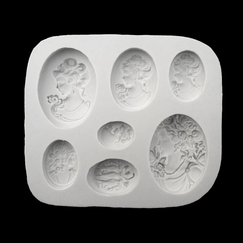 Cameo Collection Portrait Silikon Sugarcraft Form, Fondant Kuchen Dekorieren Werkzeuge – Detail 1