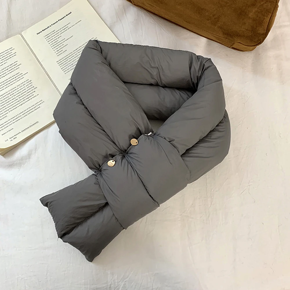 Простой модный пуховый хлопковый зимний шарф, ветрозащитный утолщенный шарф с кольцом, теплые мягкие шарфы с перекрестными кольцами, спорт на открытом воздухе