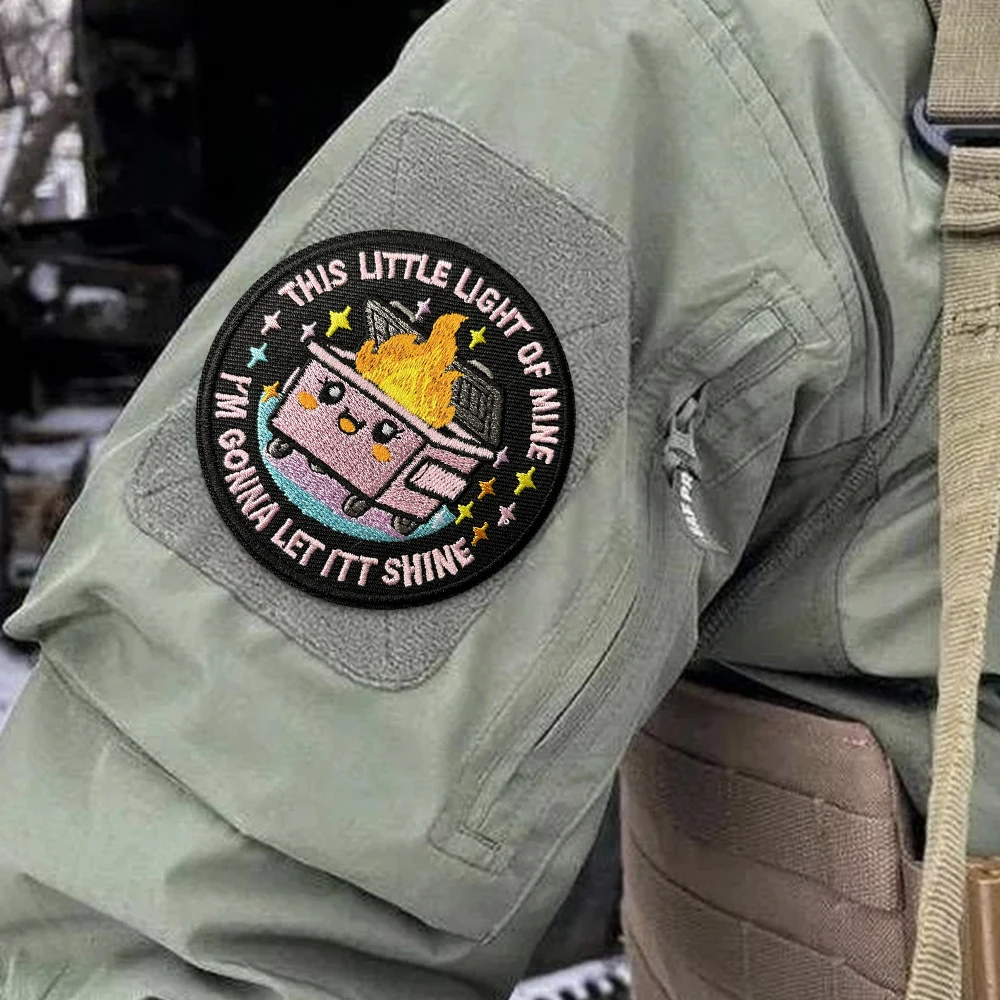 Parche bordado táctico con diseño de incendio en contenedor velcro - imagen 5