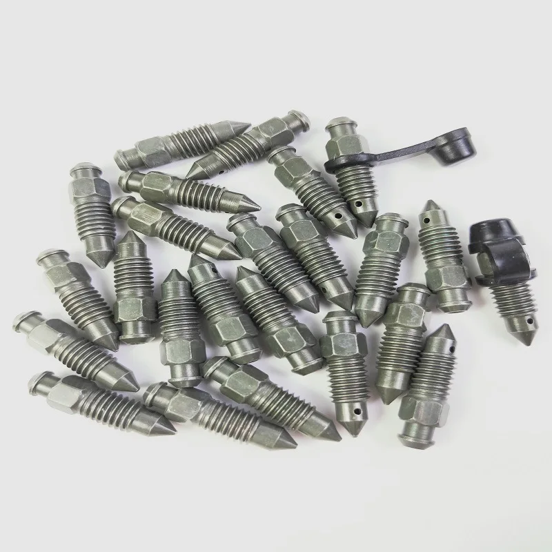 5/20pcs Motorcycle Brake Pump Calipers Exhaust Bleed Screw M8 M10 1.25 1.0 Picth with Rubber Dust Cap for Moped Scooter view 2