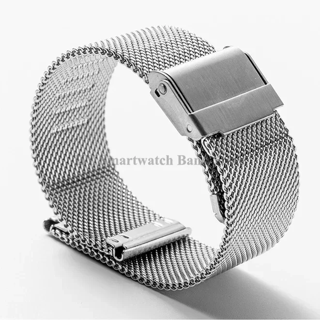 Cinturino in acciaio a maglia milanese 0,6 mm 1,0 mm Cinturino in metallo in acciaio inossidabile Uomo Donna Bracciale pesante universale 18 mm 20 mm 20 mm 24 mm