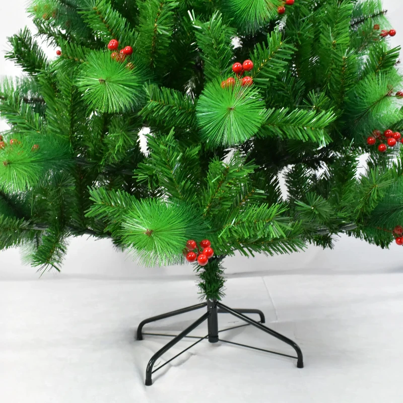 2025 شجرة عيد الميلاد الفاخرة الجديدة المشفرة الدائمة صديقة للبيئة الصنوبر إبرة الفاكهة الحمراء عطلة ترتيب غير تساقط #6