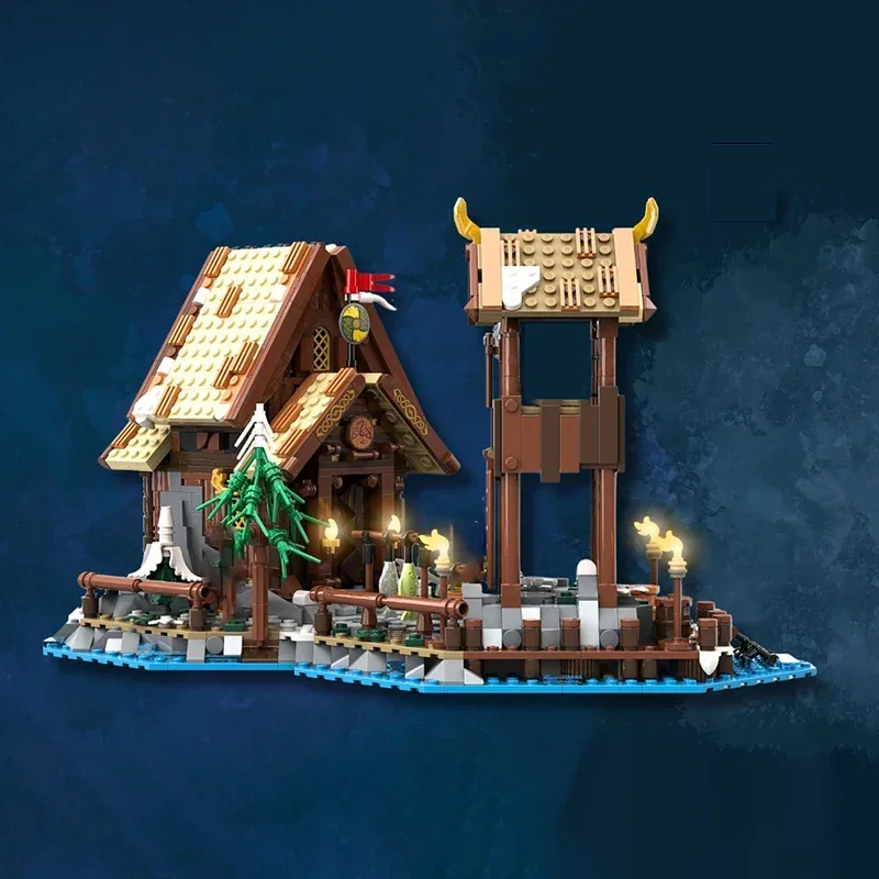 Medieval Castle Model Moc Building Bricks Seaside Expansion Model Technology Modular Blocks Gifts Christmas Toys DIY Assembly