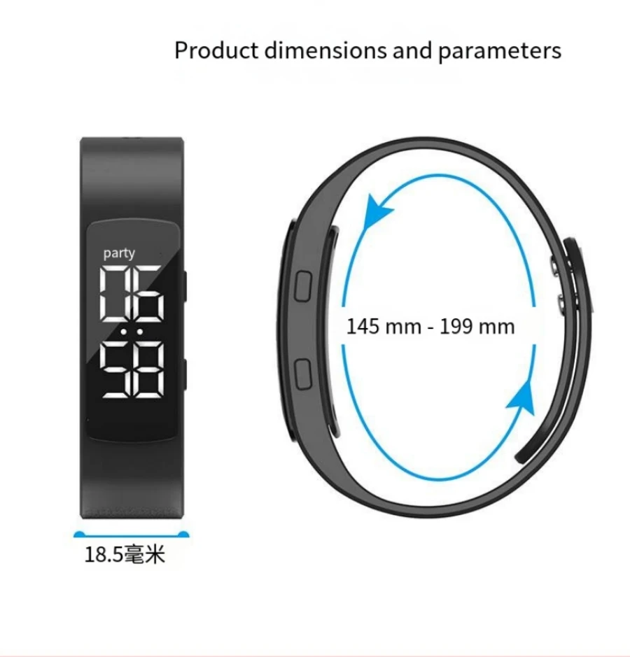 Electronic Smart Sports Pedometer Timing Vibrating Alarm Clock Luminous Waterproof LED Electronic Bracelet T8