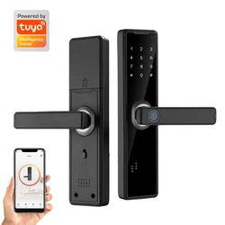 PHIPULO New Smart Door Lock Tuya App Biometric Fingerprint Remote Unlocking Keyless Card Password Lock Electronic Door Lock