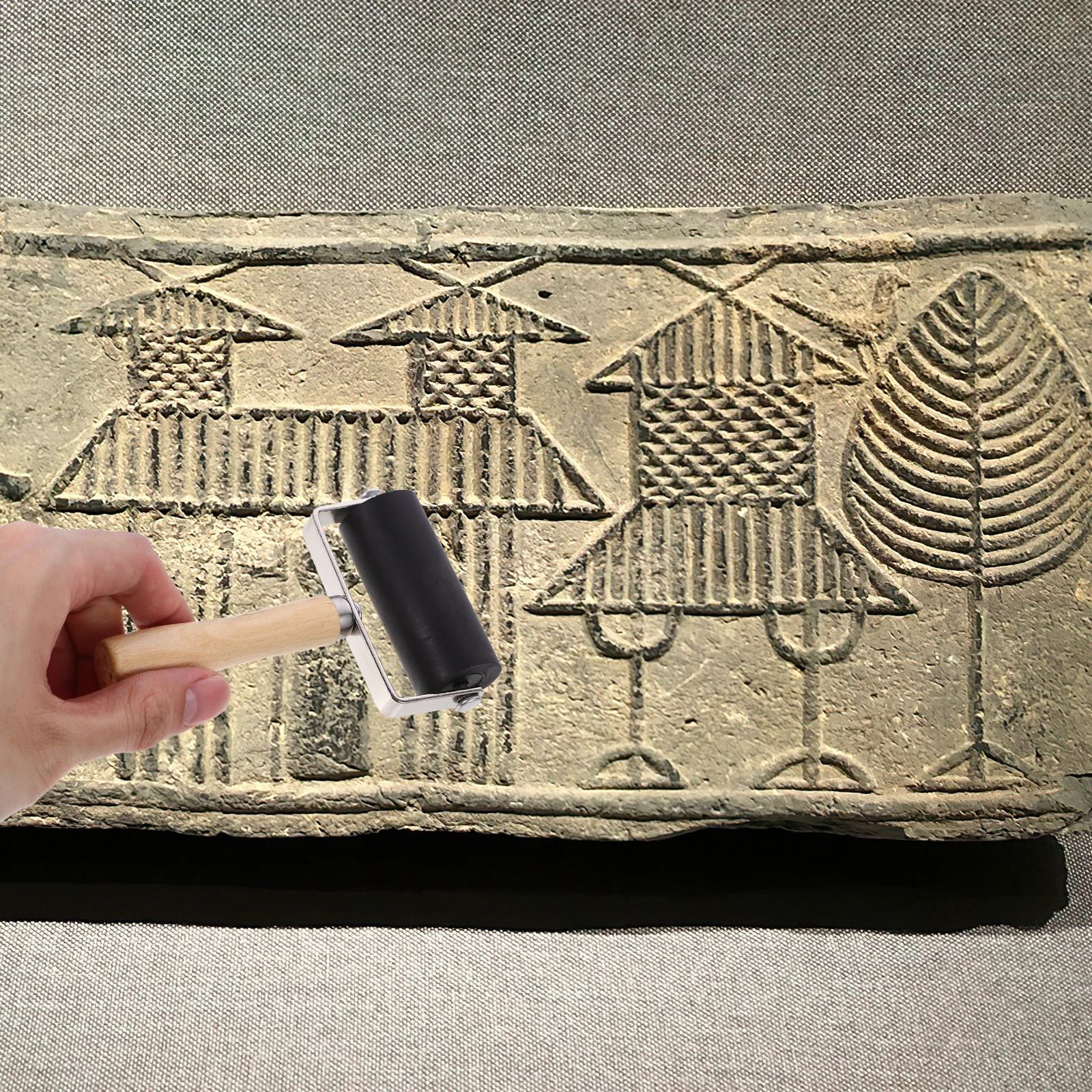 

Printmaking Tool Wheel Roller Printing Ink Woodblock Painting Stamp for Crafts Child Rollers