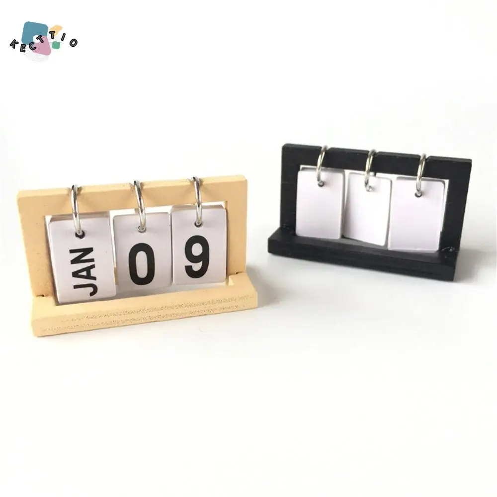 

Living Room Simulation Mini Calendar Model Creative Office Desk Decoration Small Wooden Desk Calendar Dolls