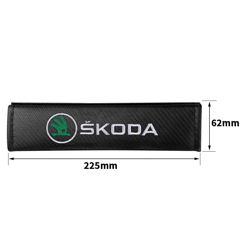 Car Styling Seat Belt Pads Seat Shoulder Strap Pad Badge For Skoda Kodiaq Fabia Kamiq Karoq Octavia 3 A5 A7 Rapid Scala Yeti Vrs