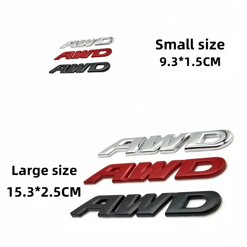 1pcs AWD 3D Car Metal logo Emblem Sticker Badge Rear Decal Logo for AWD 4X4 Off Road SUV 4WD AWD logo Auto Sticker accessories