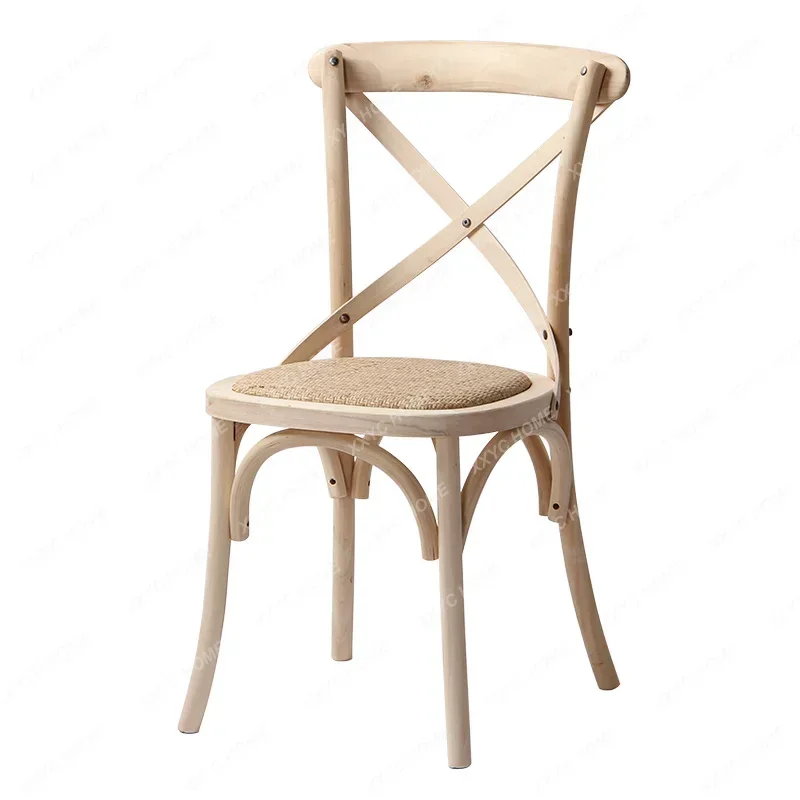 

Solid wood dining chairs, family backrests, retro and simple rattan weaving, hotels, hotels, homestays, weddings, Nordi