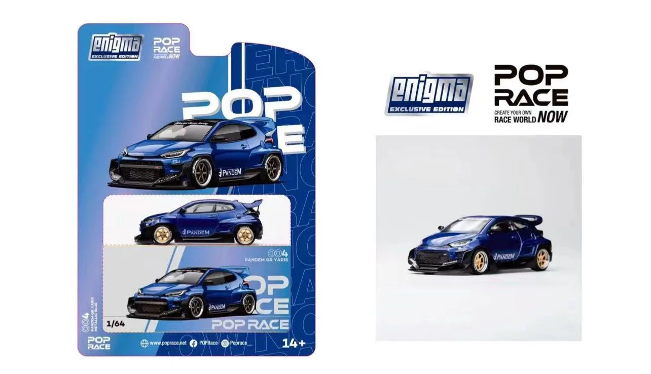 

**Pre-order **Pop Race 1:64 PANDEM GR YARIS Blue Customized version Diecast Model Car