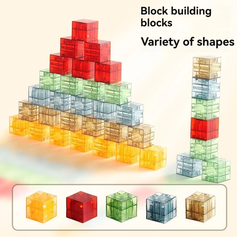 Bildung 3D Puzzle Magnetische Blöcke Gebäude, DIY Dreidimensionale Blöcke Montessori Magnetische Bausteine Weihnachtsgeschenk