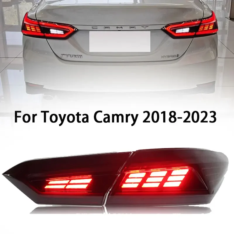 

Автомобильные задние фонари для Toyota Camry 2018-2023, обновленный модифицированный модный полностью светодиодный задний фонарь в сборе, аксессуары для задних фонарей указателя поворота