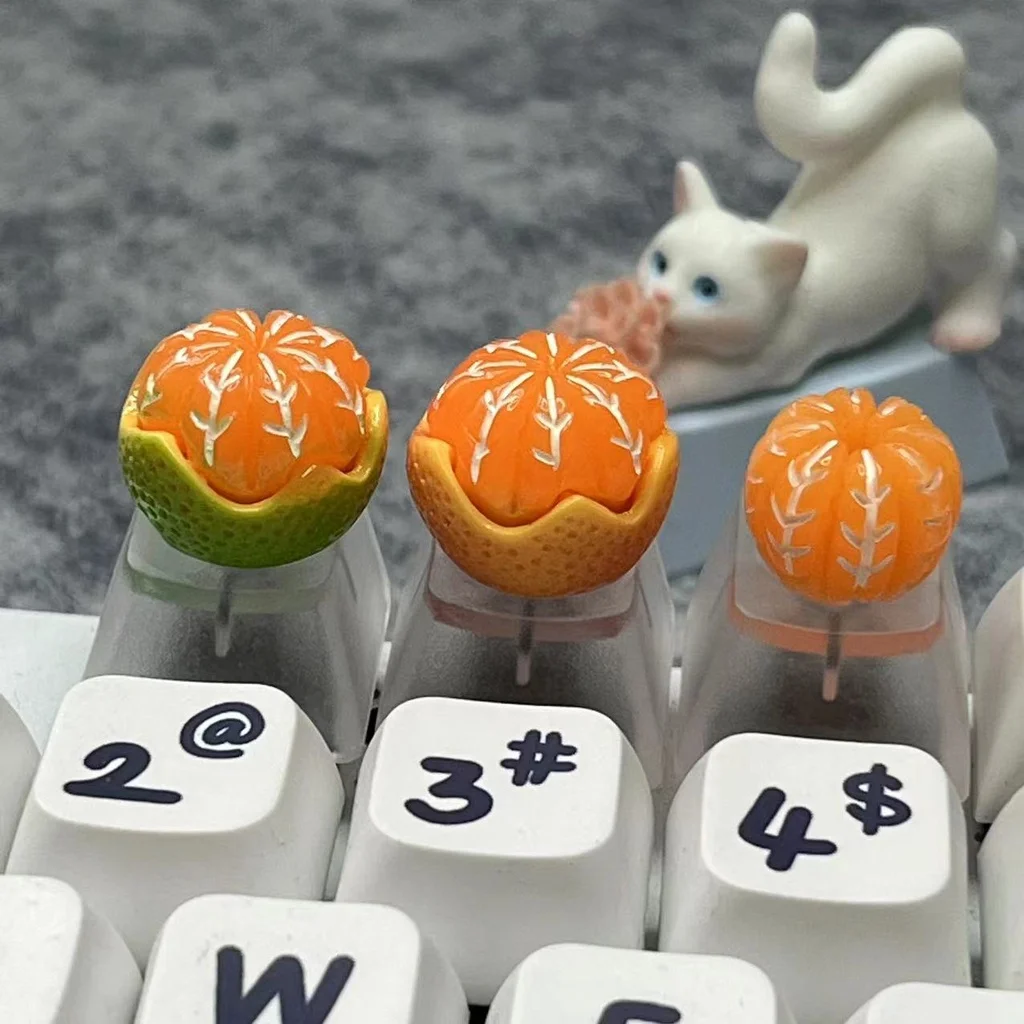 Fruit Half Peeled Orange Transparent Keycap Creative Personalized 3D DIY Customized Mechanical Keyboard R4 ESC Keycap