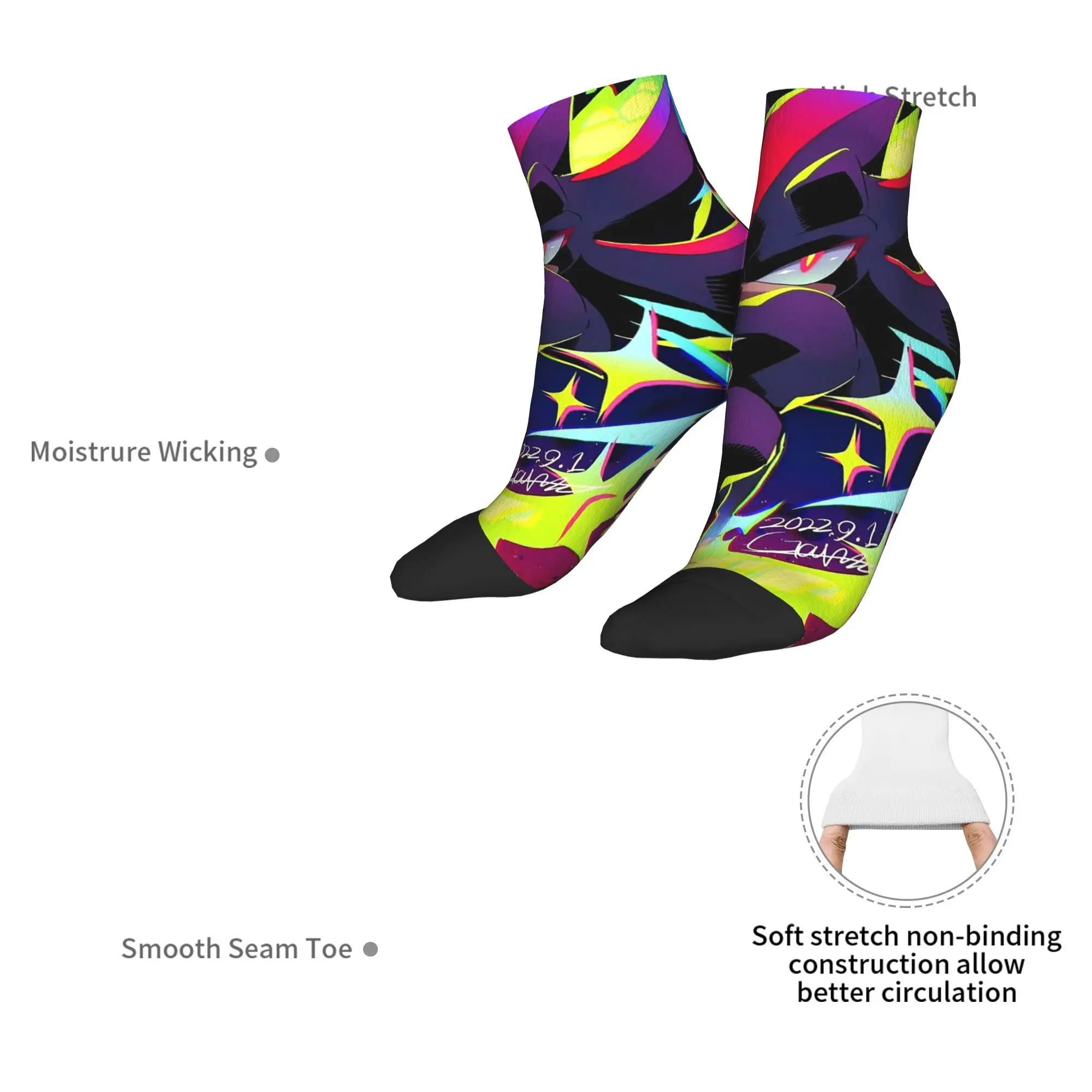 ถุงเท้า Shadow the Hedgehog Sonic the Hedgehog ถุงเท้าฮาราจูกุเนื้อนุ่มพิเศษ ถุงเท้าทุกฤดู อุปกรณ์เสริมสำหรับของขวัญสำหรับทุกเพศ