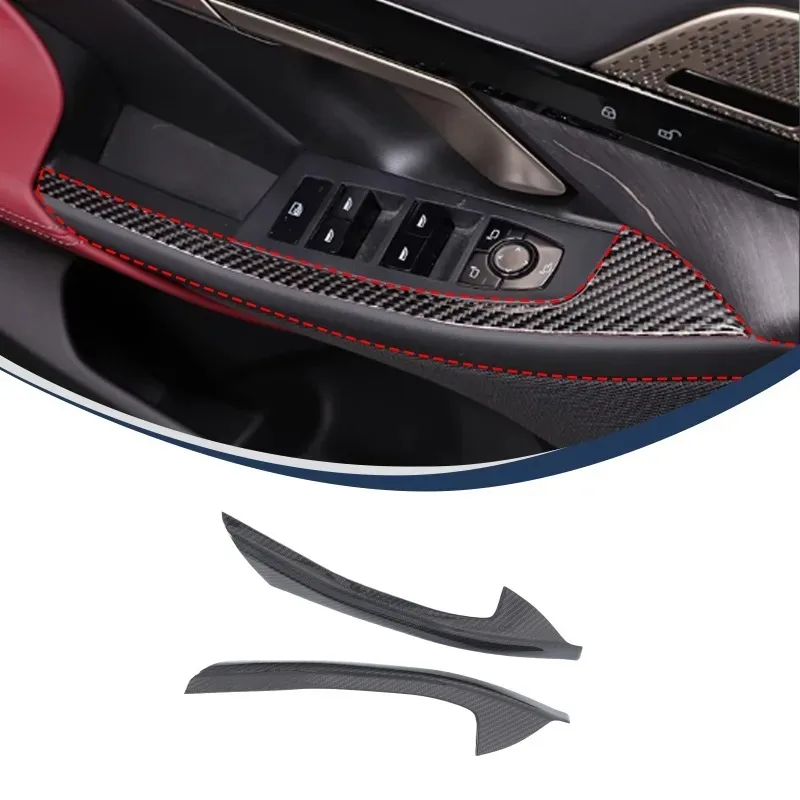 Genuine Carbon Fiber For  2024+ BMW 5 Series G60 Window Regulator Outer Frame Panels Window Switch Cover Trim Car  Accessories