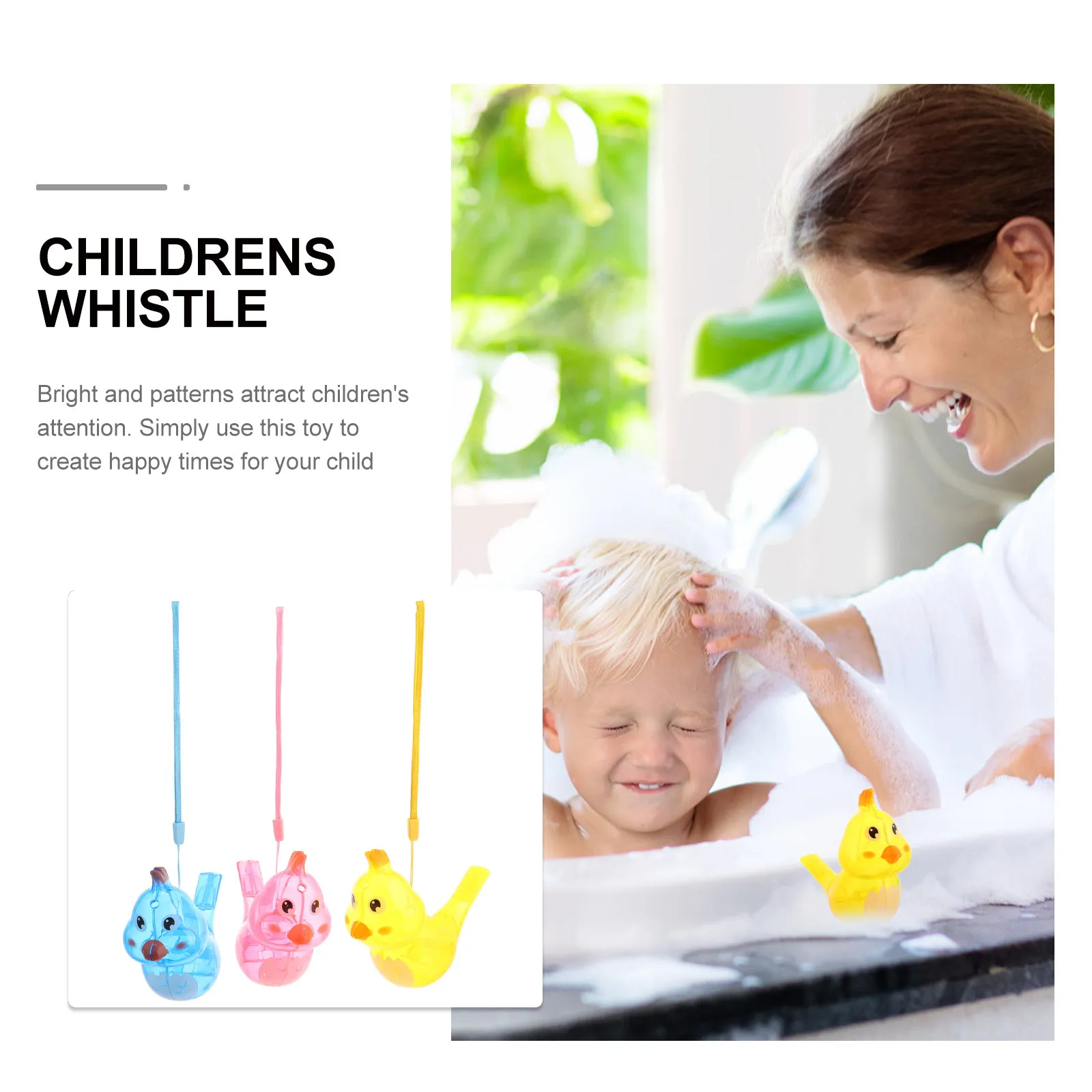 3Pcs Children's Whistles Bird Shaped Plastic Water Musical Instrument for Party Favors Outdoor Activities Interactive Sound