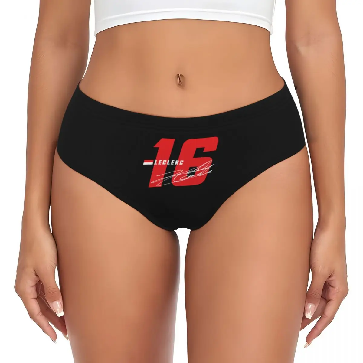 Custom Charles Leclerc 16 Signature Number Brief Panties Womens Breathable Underwear