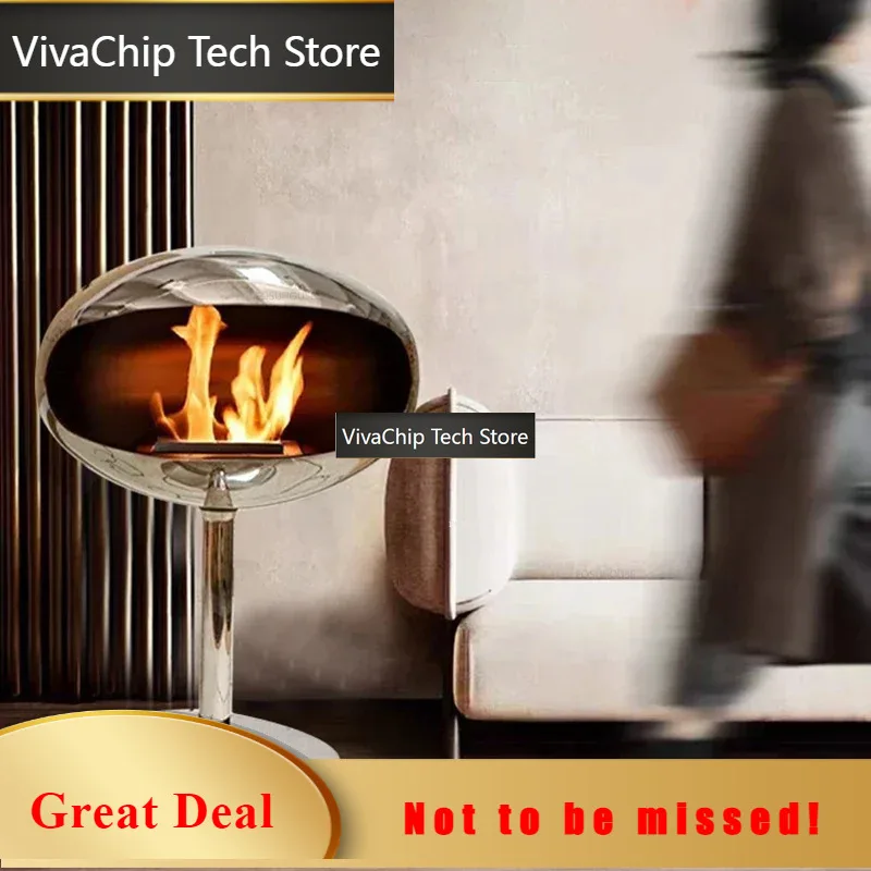 VivaCTCreative Villa Home Decor Nordic Wrought Iron Fireplaces Living Room Art Heating Heater Modern Designer Floor-standing Orn