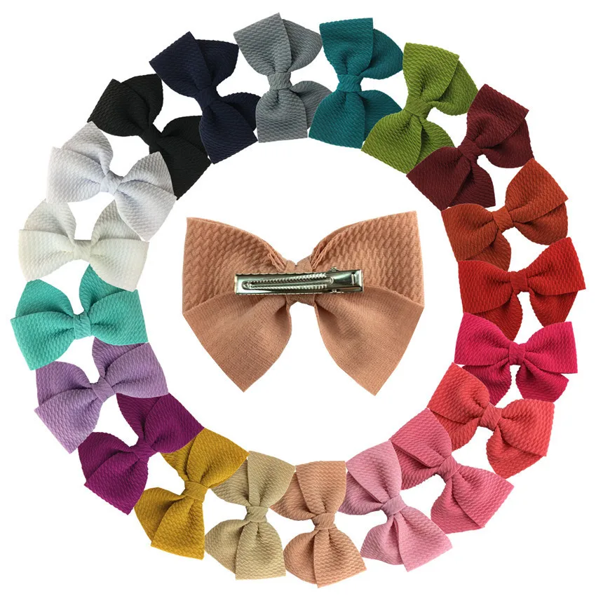 

300 шт., оптовая продажа, новая заколка для волос с бантом из диагональной пузырьковой ткани, 9 см, европейская и американская детская заколка для волос, 20 цветов, прямая поставка с фабрики S