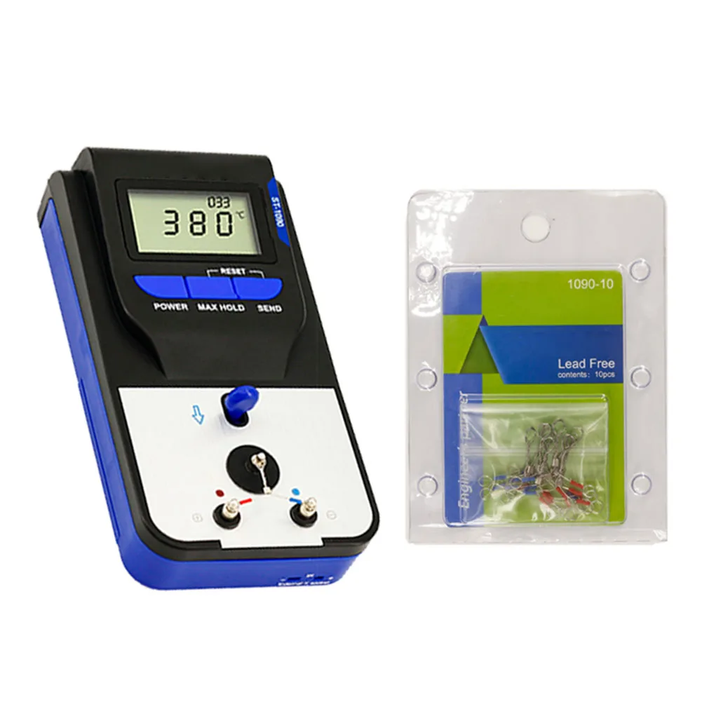 ST-1090 Цифровой тестер температуры паяльного жала + 10 бессвинцовых датчиков Цифровой тестер температуры жала паяльника ST-1090 Цифровой тестер температуры паяльного жала + 10 бессвинцовых датчиков Цифровой тестер температуры жала паяльника