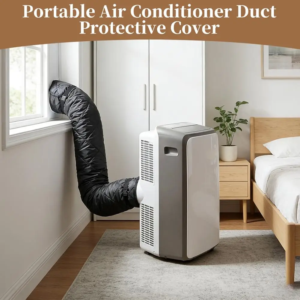Air Conditioning Hose Protective Cover Insulation Sleeve Portable Waterproof Exhaust Hoses Duct Cover with 2 Adjustable Straps