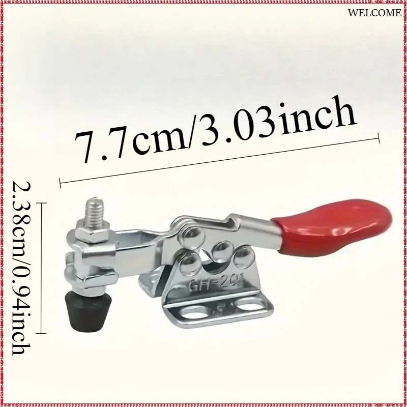 Heavy Duty Toggle Clamp Adjustable Quick Release Metal Clamp with Rubber Tips for Woodworking