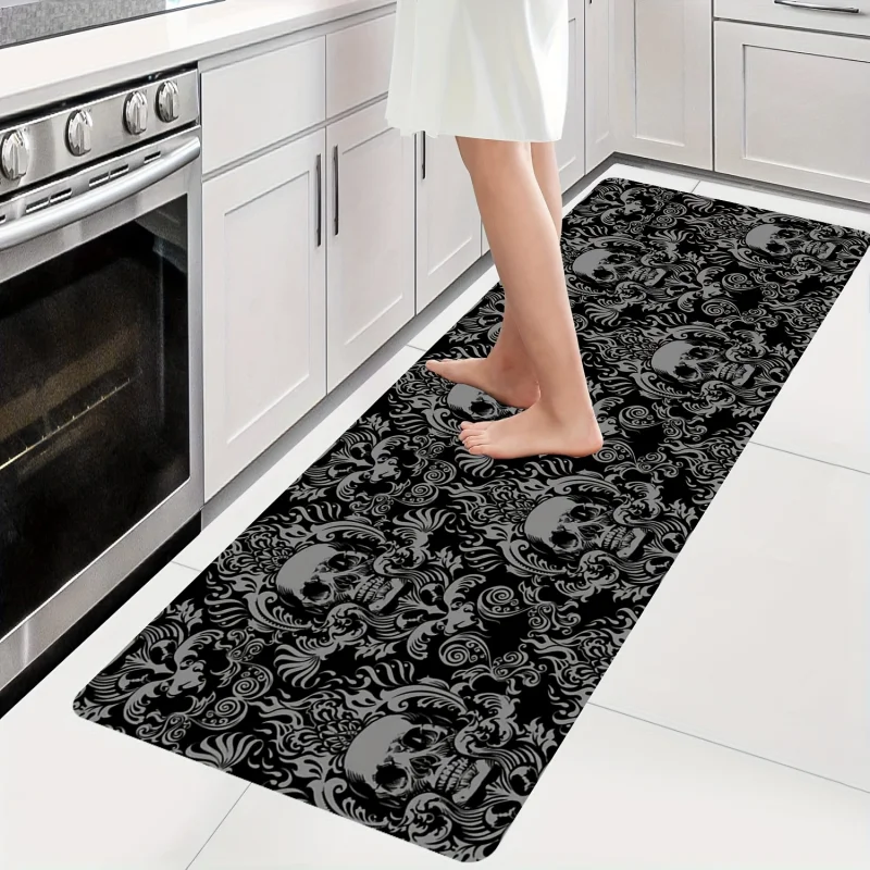 VIKAMA Tapis de cuisine gothique tendance, antidérapant, facile à nettoyer, pour l'entrée, le couloir, la décoration de la maison