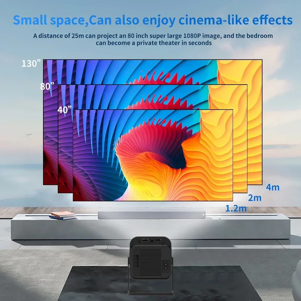 Y6S Android 12โฮมโปรเจคเตอร์ภาพยนตร์300ANSI Dual Wifi6 BT5.0แบบพกพาCinemaกลางแจ้งโปรเจคเตอร์