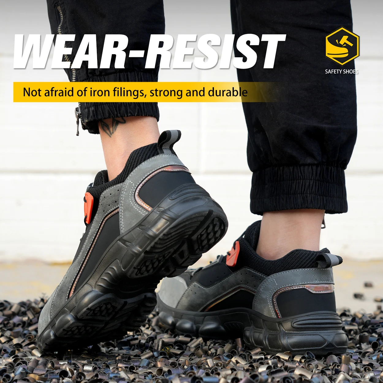 New Rotated Button Construction Work Safety Shoes For Men Sneakers Steel Toe Cap Shoe  Puncture-Proof Work Safety Shoes Boots