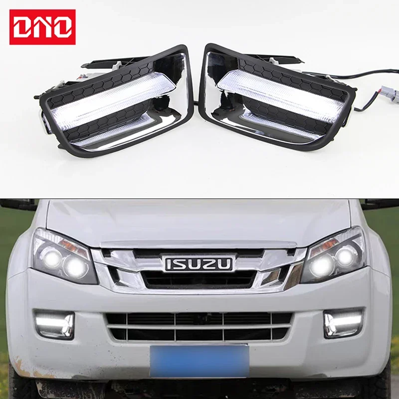 

Car LED 12V Daytime Running Lights For Isuzu D-max 2014 2015 Daytime Running Headlamps Auto Driving Lamp Foglamp