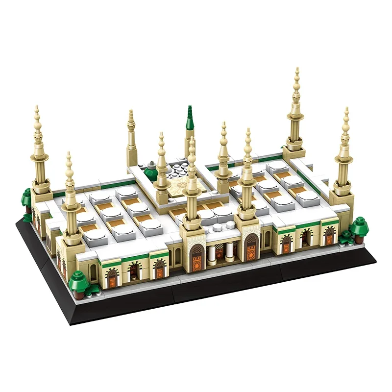 Creatieve bouwstenen Al-Mas zas Al-Nabawi Model Baksteen Speelgoed Saoedi-Arabië zas-Madinah Islamisme Wereldberoemde architectuur