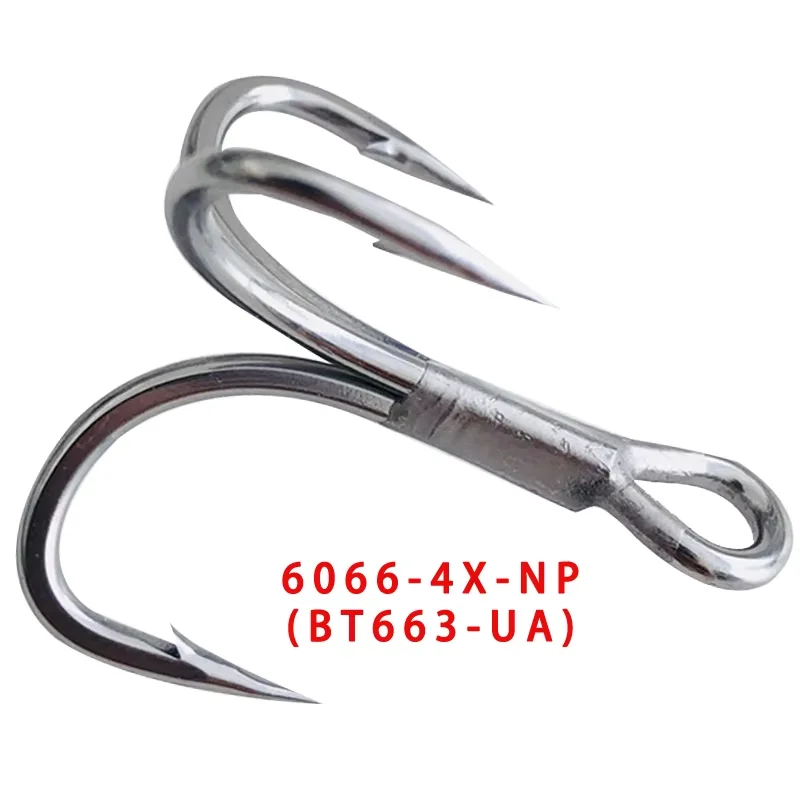 TAKEDO 6066-4X-NP bk* UltraAntirust Treble Hook BT663-UA Triple Fishing Hooks 1/0 - 8# Fishhook For Saltwater Freshwater Fishing