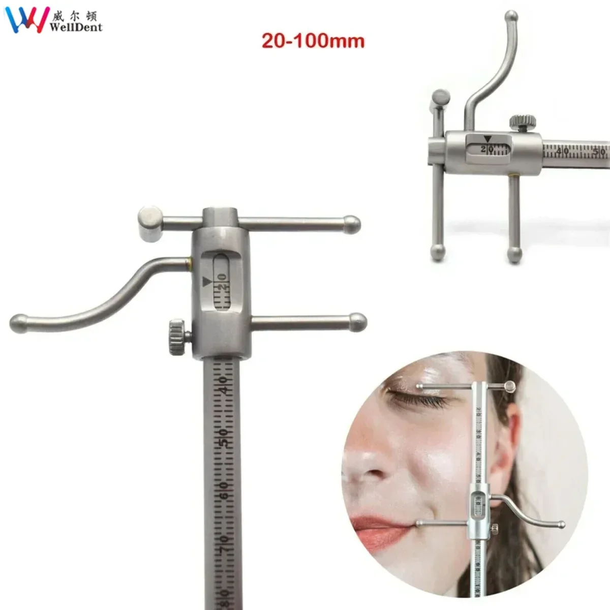 Dental 1Pcs Professional LAB Implants VDO Ruler Venus Apollo Gauge 20-100mm Measuring Dentures Calipers Prosthetics