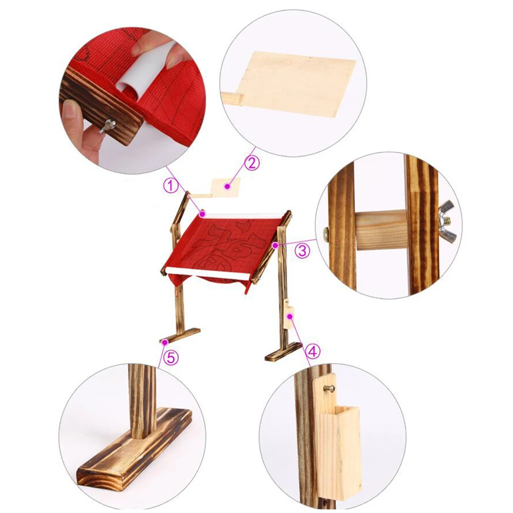 

Solid Wood Cross Stitch Frame Embroidery Holder Stand Craft Hoop Durable Long Use Easy Install Practical Gift Home Accessories