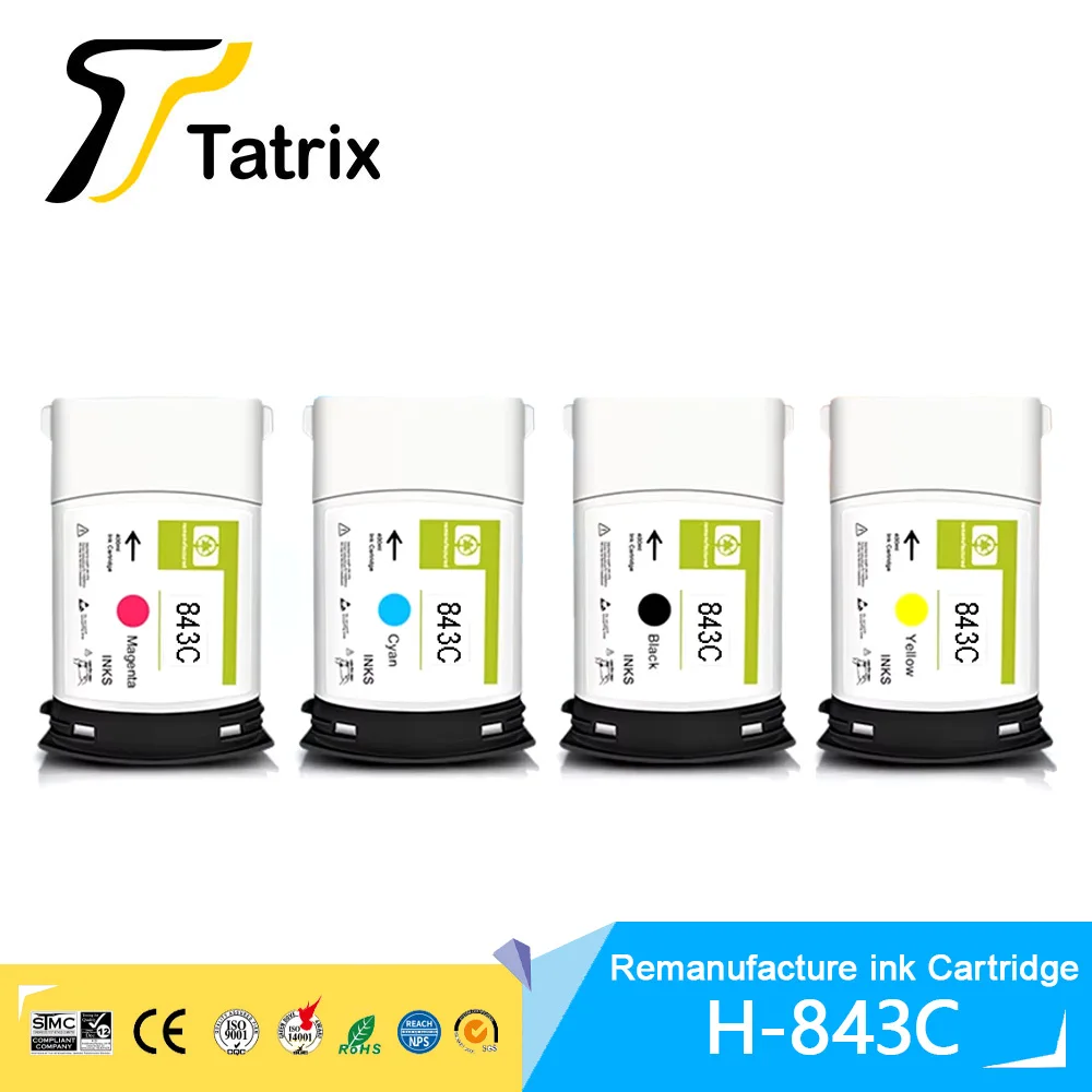 

Tatrix 843C HP843C Premium Восстановленный цветной струйный чернильный картридж для принтера HP PageWide XL 4000 4100 4500 5000 5100