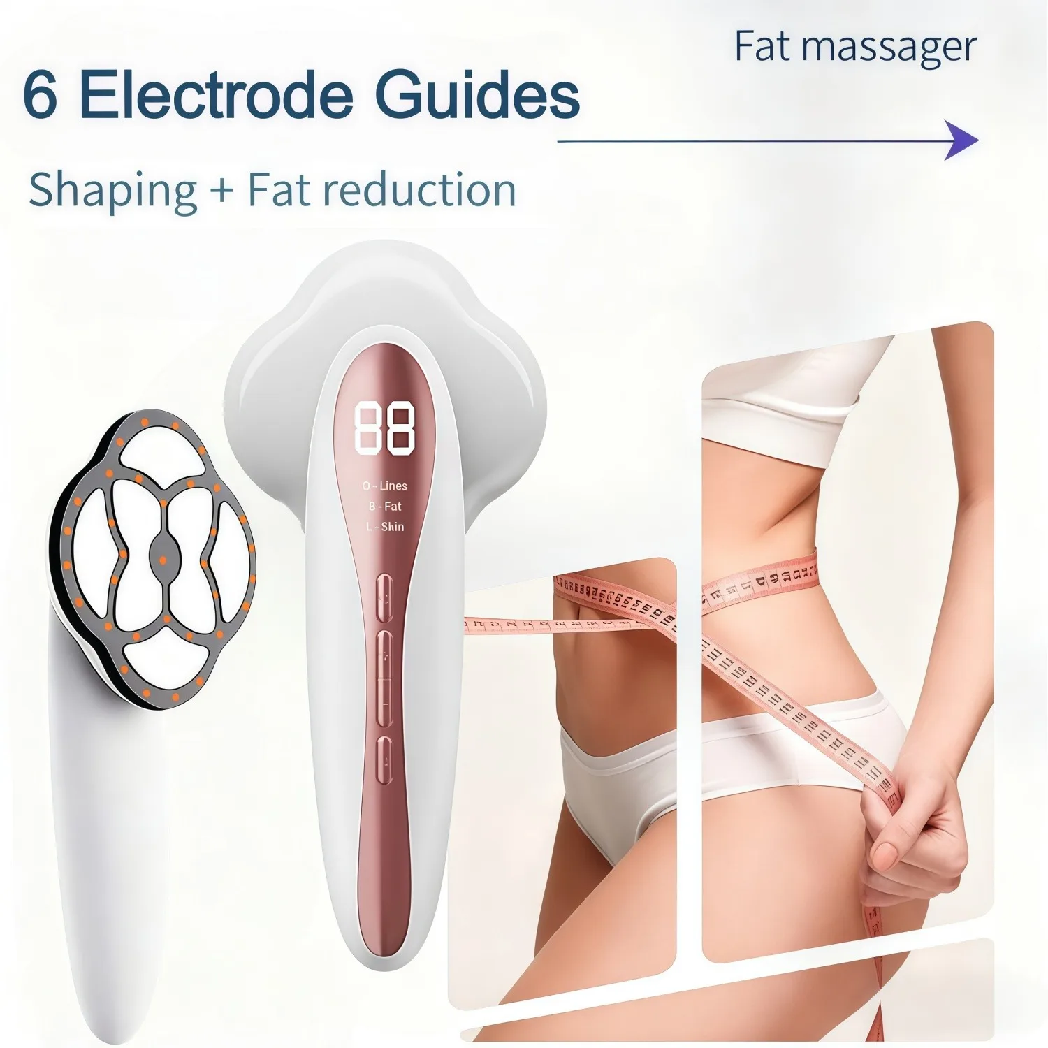 

Беспроводной косметический инструмент для коррекции фигуры, сжигания жира с красным светом и массажером постоянной температуры для подтяжки кожи и сжигания жира