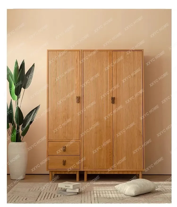 L simple children's wardrobe solid wood bedroom storage locker small apartment