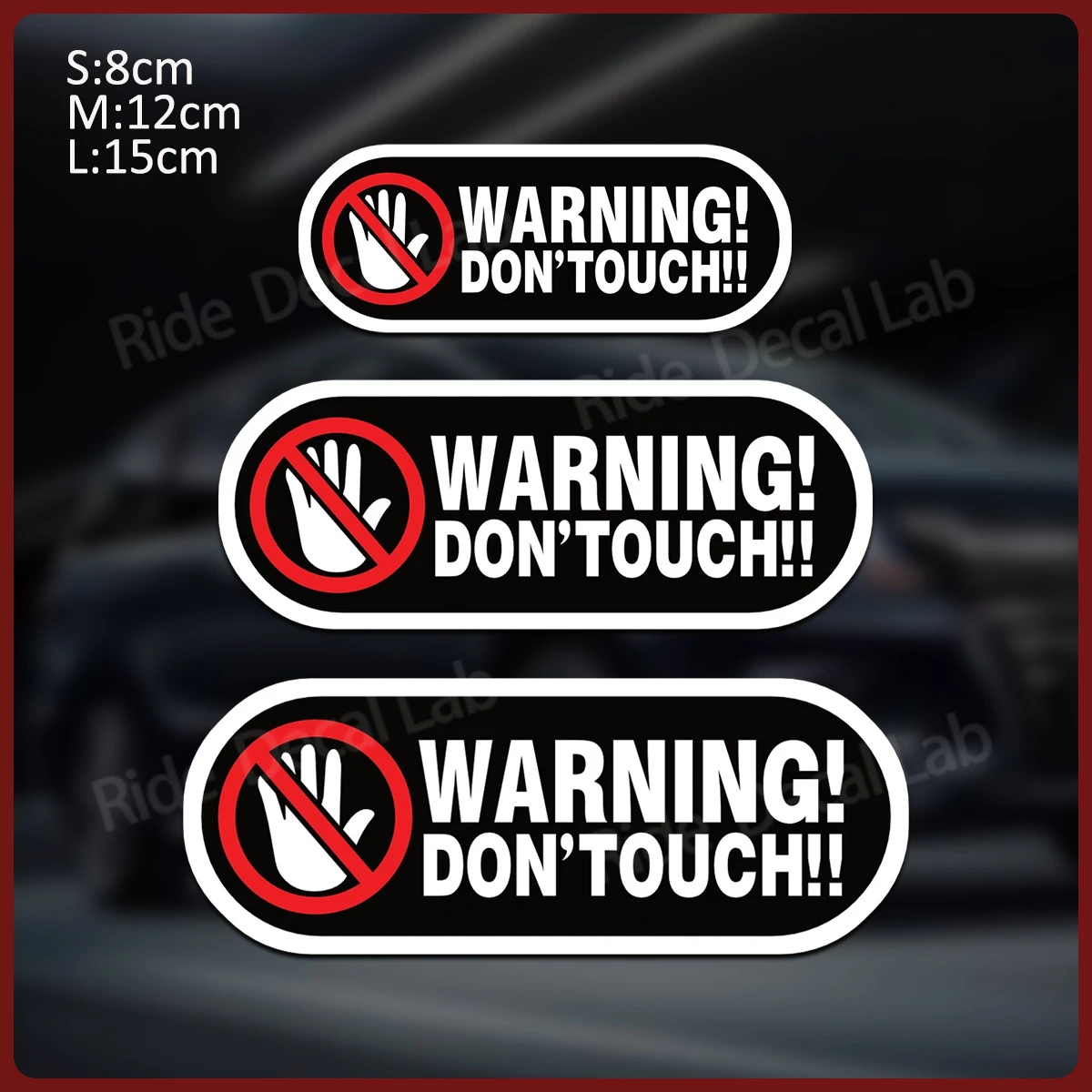 

Laser Warning Sticker “Do Not Touch” Sticker for Motorcycles and Cars Reflective Waterproof Decal