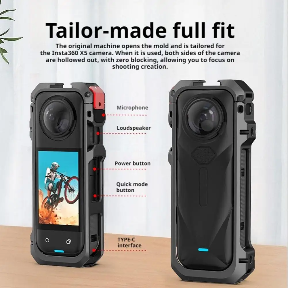

For Insta360 X5 Metal Rabbit Cage Protective Expansion Case For Insta 360 X5 Action Camera Accessories L2R3
