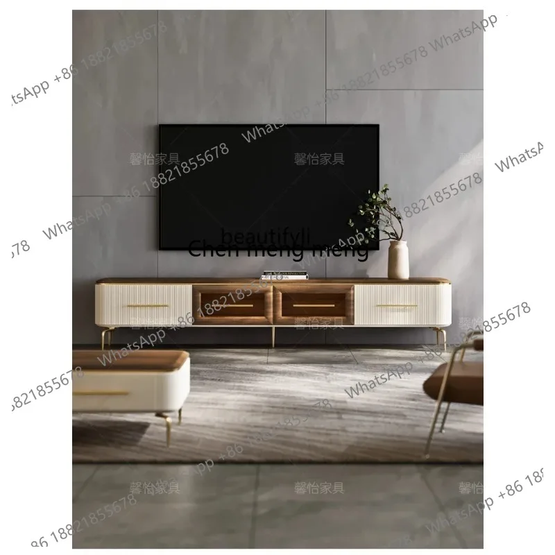 LHY26 ss Solid Wood TV Cabinet, Coffee Table Combination, Large and Small Apartment Type, Home Designer, Simple Living Room Floo