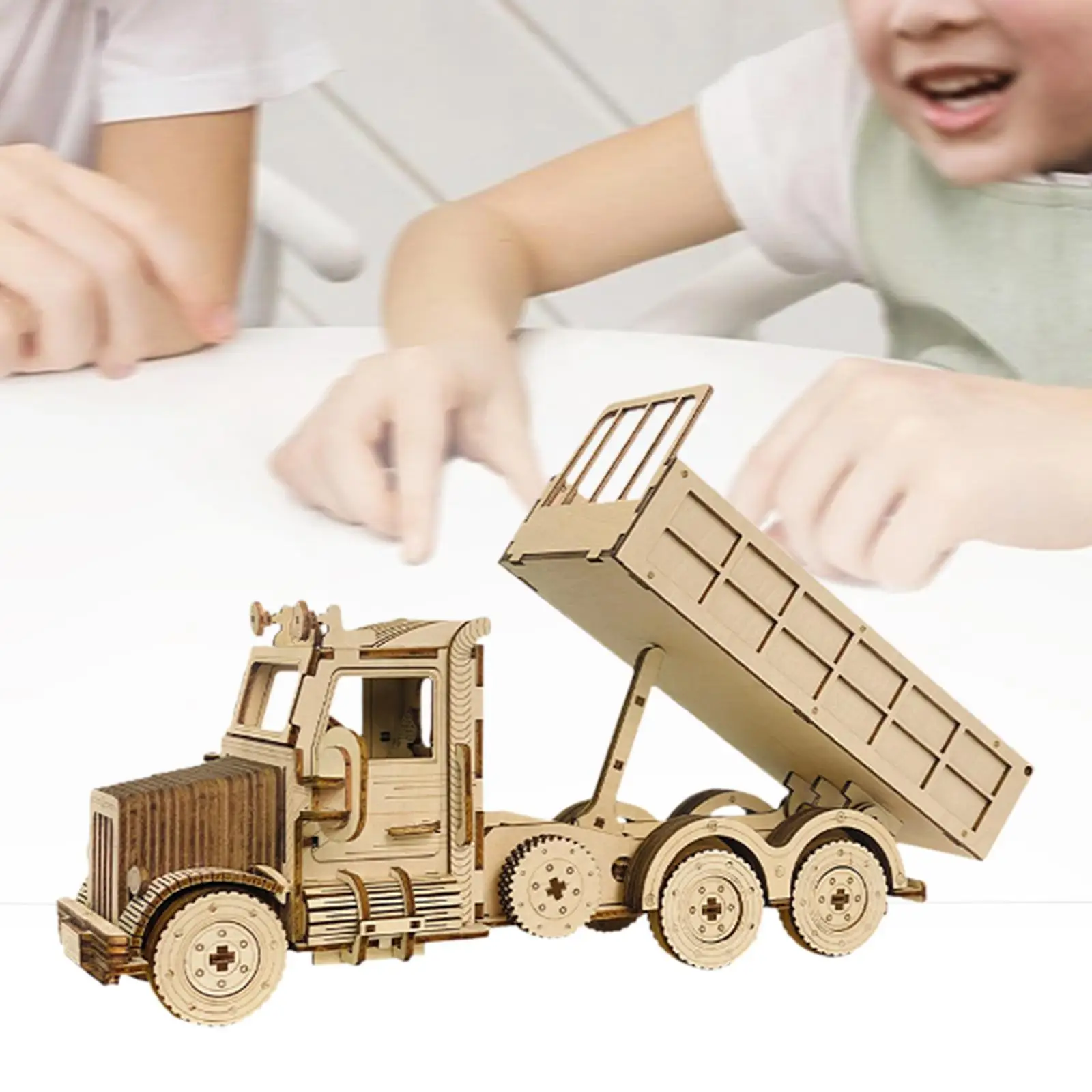 Quebra-cabeças de madeira 3D, modelo de caminhão de auto montagem, conjunto de construção DIY