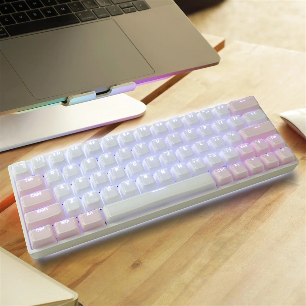 

Crystal Keycaps Cherry Profile RGB Backlit Keycaps Set for Mechanical Keyboards Standard ANSI/ISO Layout Ice Crystal Keycap