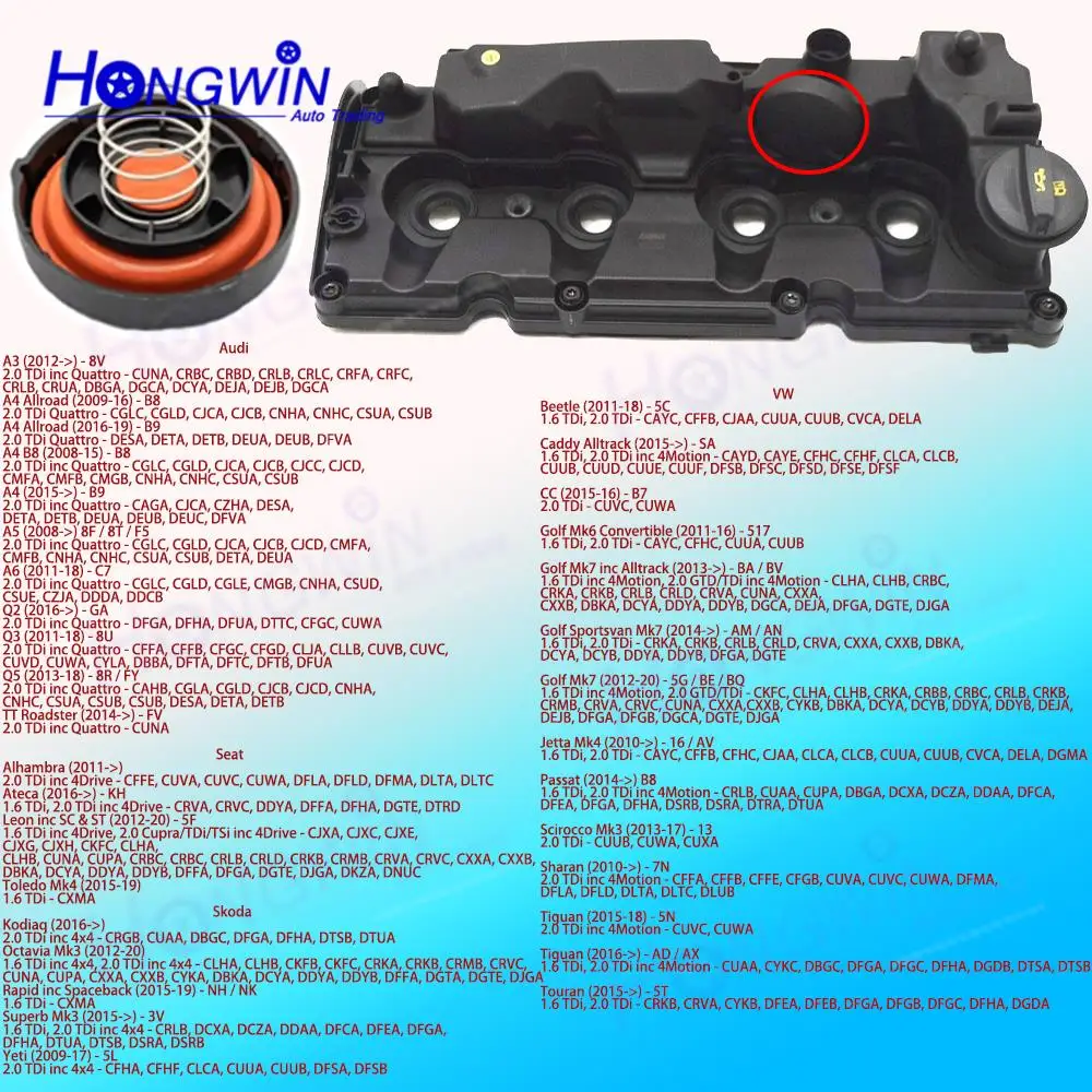 03L103469S PCV-Ventildeckel-Reparatursatz für Audi A3 A4 Allroad B8 A5 A6 Q2 Q3 Q5 Seat Alhambra Ateca Skoda Kodiaq Octavia Mk3 – Detail 5