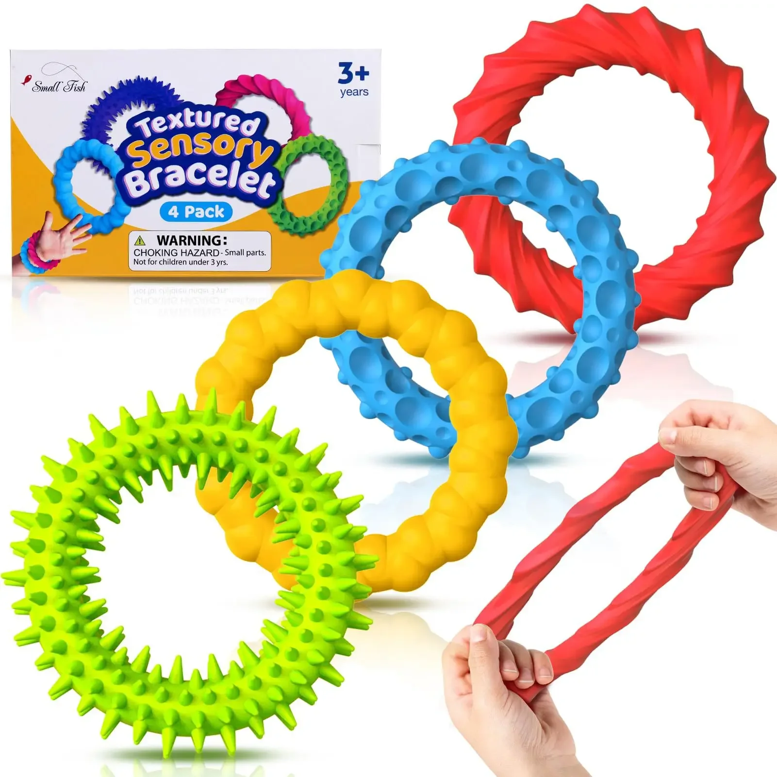4 pièces adultes Pack autisme Bracelet sensoriel sensoriel Fidget jouets pour enfants pour des besoins spéciaux Bracelets extensibles autistes nouveau
