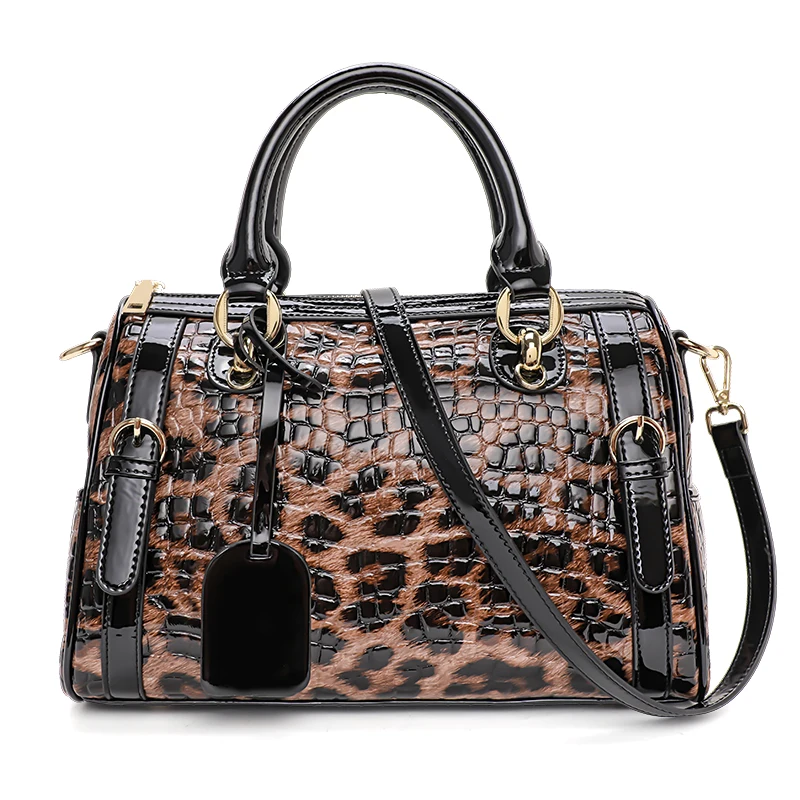 Aidrani Original design women\'s handbag with large capacity and fashionable leopard print bag made of high-quality cowhide