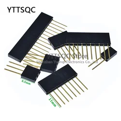 10pcs 2.54mm 1x2/3/4/5/6/8/10/12/15/16/20/40 Pin Single row Straight FEMALE Stackable 11mm Long Legs Header For Arduino Shield