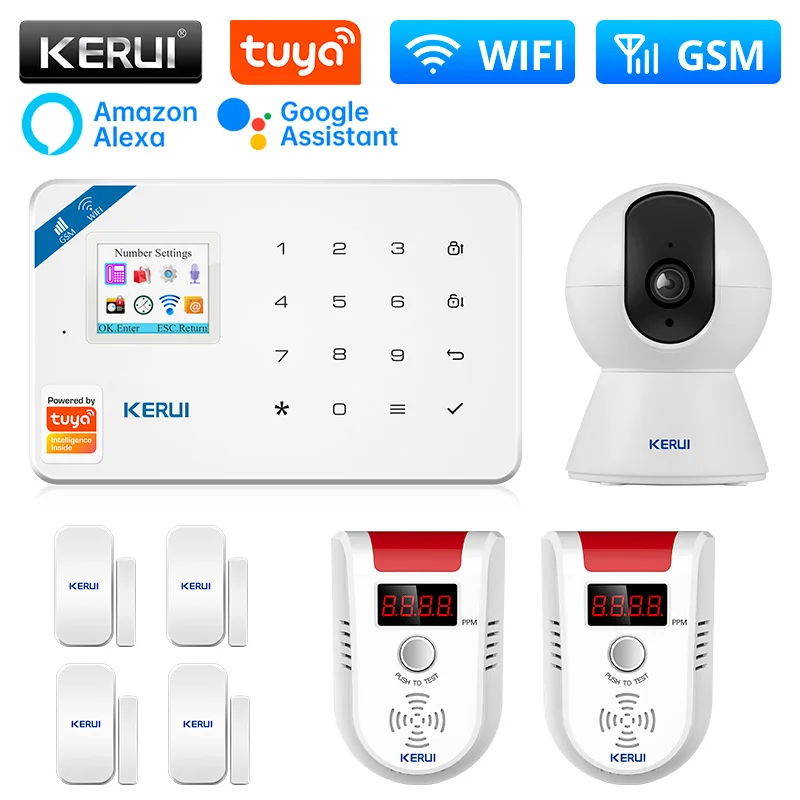 KERUI W181 Alarm System WIFI GSM Alarm Home Tuya Smart Wireless Door/Window Sensor Burglar Support Alexa&Google APP Control